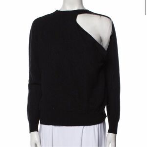 Alexander Wang Asymmetric Cutout Black Sweater Size S